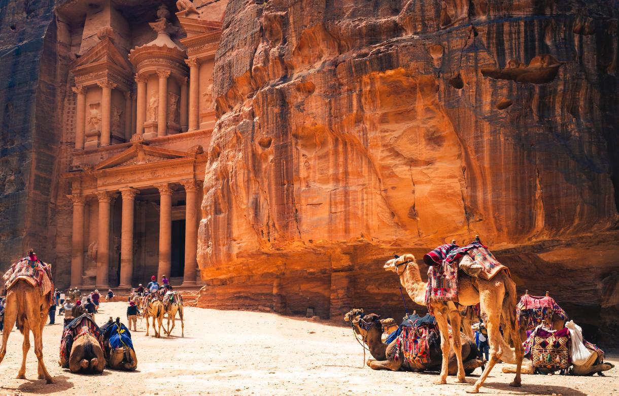 Camelos em Petra - Jordânia